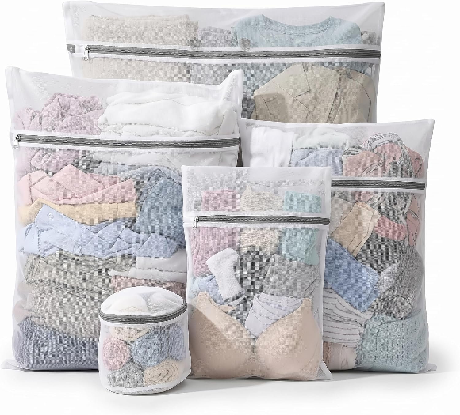 Kit 5 Sacos para Lavar Roupas Delicadas